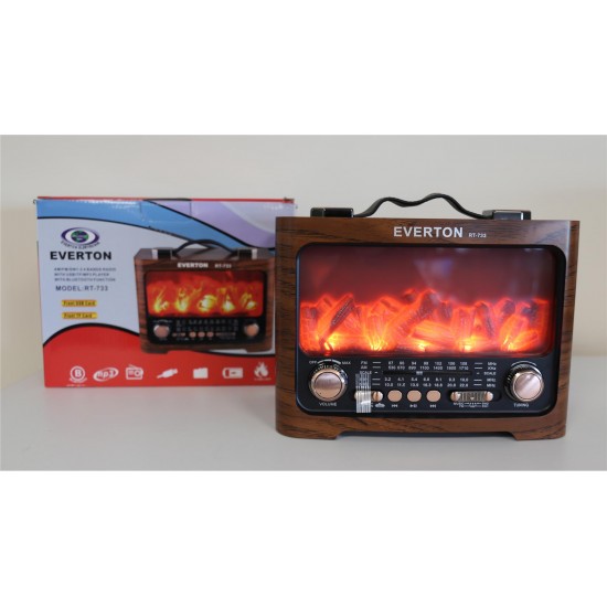 Everton Rt-733 Bluetooth Fm-Usb-Tf-Aux  Şarjlı Nostaljik Radyo
