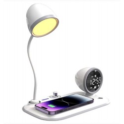 S-link SL-CW21 Beyaz Telefon Uyumlu Fast Şarj 15W Ayarlanabilir Led Işıklı  Masa Lambası