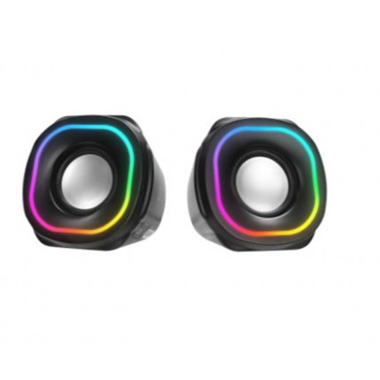 Mikado MD-180 2.0 3W-2 Siyah RGB Aydınlatmalı USB + 3.5mm USB 5V Speaker Hoparlör