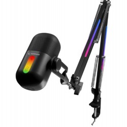 Rampage Arpej Siyah RGB Standlı Ses Göstergeli Masaüstü Mikrofon