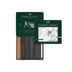 FABER PİTT MONOCHROME İŞLENMİŞ KÖMÜR SETİ 24LÜ 112978