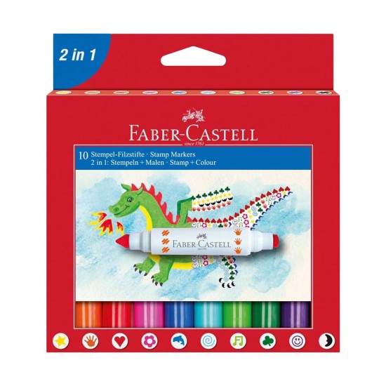 FABER JUMBO KEÇELİ KALEM 2IN1 10LU 155170