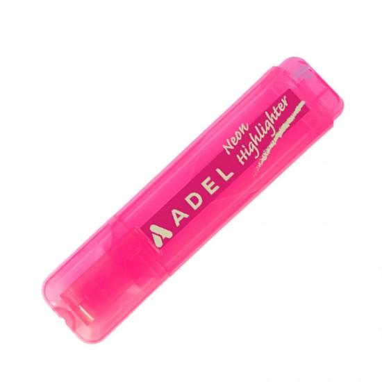 ADEL FOSFORLU KALEM ŞEFFAF NEON PEMBE 12Lİ 000023