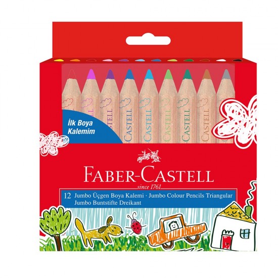 FABER JUMBO İLK BOYA KALEMİM YARIM BOY 12Lİ 000004