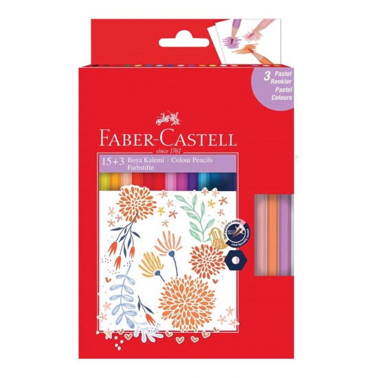 FABER BOYA KALEMİ 15+3 PASTEL RENKLER 000005