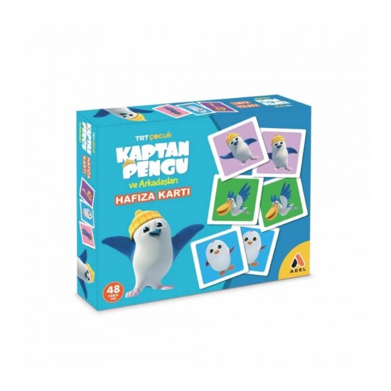 ADEL TRT ÇOCUK HAFIZA KART OYUNU KAPTAN PENGU 48Lİ 000528