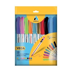 ADEL TÜKENMEZ KALEM VEGA KARIŞIK 10LU 000006