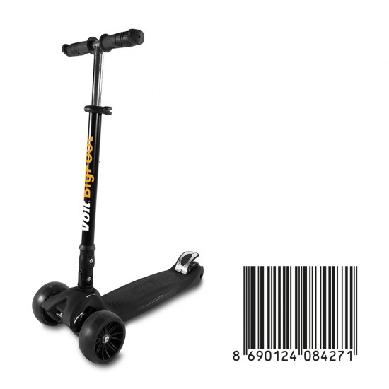 VOİT 218C/052 IŞIKLI GENİŞ 3 TEKER SCOOTER SİYAH