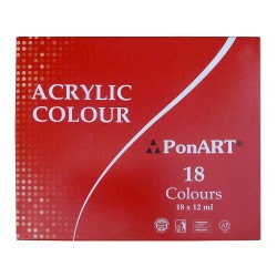 PONART A1218 AKRİLİK BOYA SETİ 18 RENK 12ML TÜP