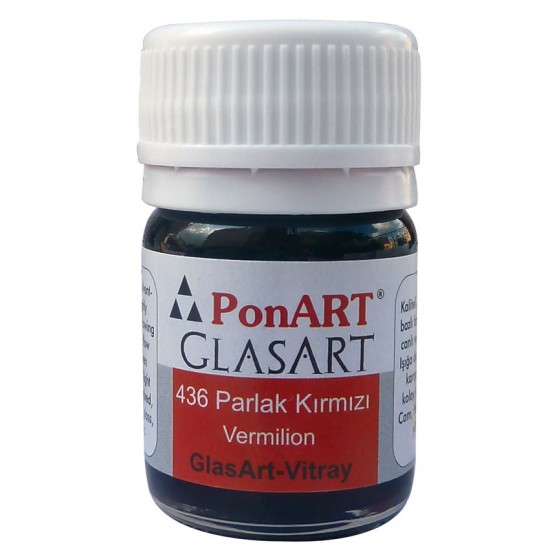 PONART PGA20-436 GLASS ART 20ML PARLAK KIRMIZI