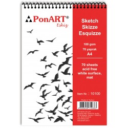 PONART PHM10-100 ESKİZ BLOK 100GR A4 70YP