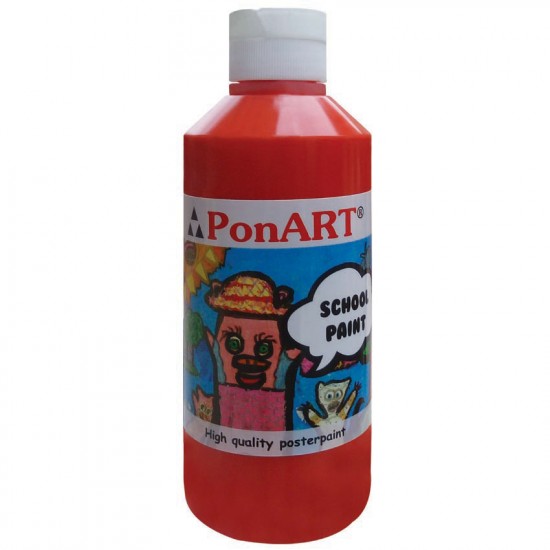 PONART SCHOOL PAİNT 250ML A.KIRMIZI
