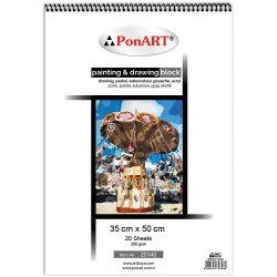 PONART PHM140 PAİNTİNGDRAWİNG BLOCK 35X50 20YP