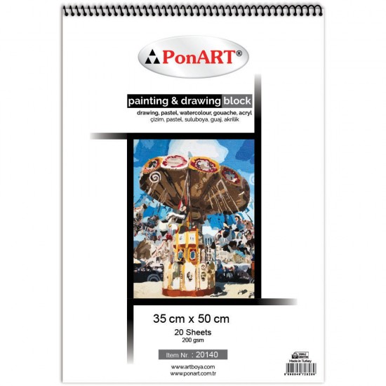 PONART PHM140 PAİNTİNGDRAWİNG BLOCK 35X50 20YP
