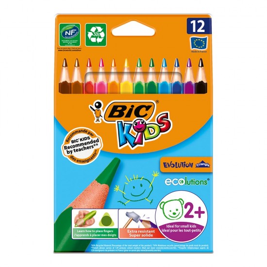 BİC EVOLUTİON ÜÇGEN JUMBO KURUBOYA 12Lİ 8297356