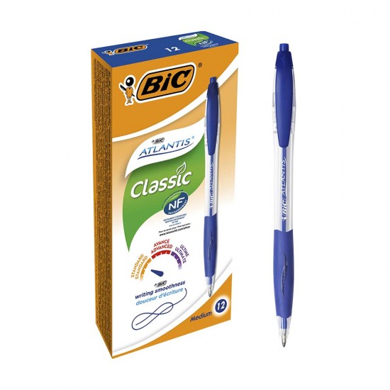 BİC ATLANTİS CLASS TÜKENMEZ KALEM KALEM MAVİ 12Lİ 8871311