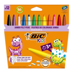 BİC VİSA JUMBO KEÇELİ BOYA KALEMİ 12 RENK 8922233