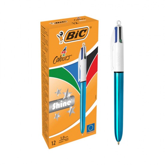 BİC 4 COLOURS SHINE GÖK MAVİ GÖVDE TÜKENMEZ KALEM 949896/982874