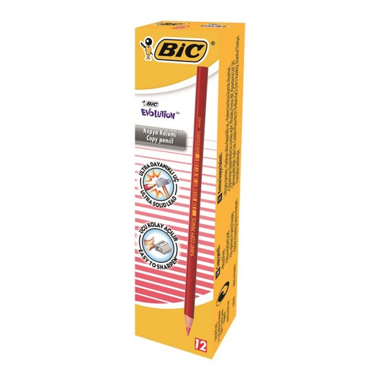 BİC EVOLUTİON KIRMIZI KOPYA KALEMİ 12Lİ KT 9213691