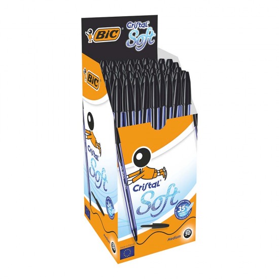 BİC CRİSTAL SOFT TÜKENMEZ 50Lİ SİYAH 951433