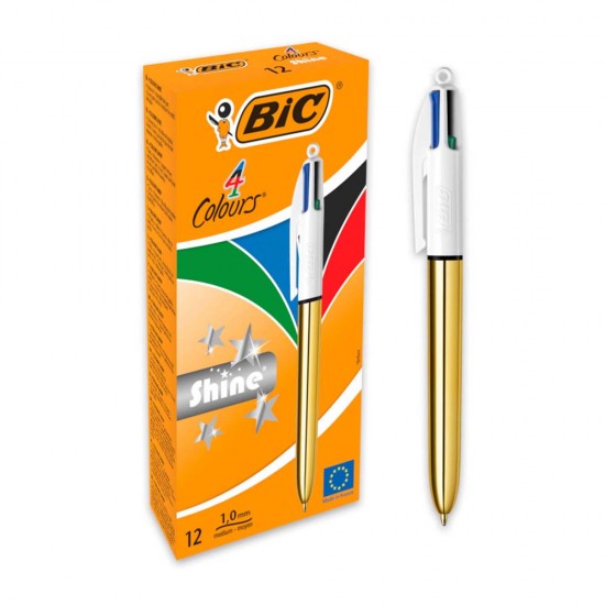 BİC 4 COLOURS SHINE ALTIN GÖVDE TÜKENMEZ KALEM 964774/982878