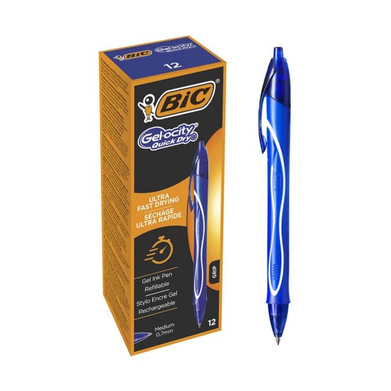 BİC GELOCITY HIZLI KURUYAN JEL KALEM MAVİ 12Lİ 950442