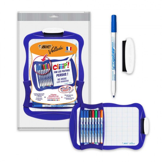 BİC MİNİ BEYAZ TAHTA+8 KALEM 1721+SİLGİ 967444