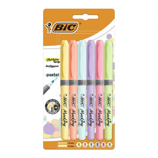 BİC FOSFORLU KALEM PASTEL 6LI 994379-992561