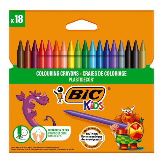 BİC PLASTİDECOR PASTEL 18 RENK 8297711/8297714