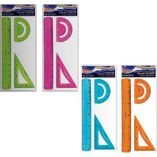 RUBENİS 8234 CETVEL ÇİZİM SETİ ESNEK FLEXİ PERGELLİ