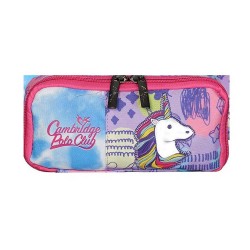 VKN 4063 CAMBRİDGE POLO CLUB UNİCORN KALEM ÇANTAS 2 BÖLME MOR