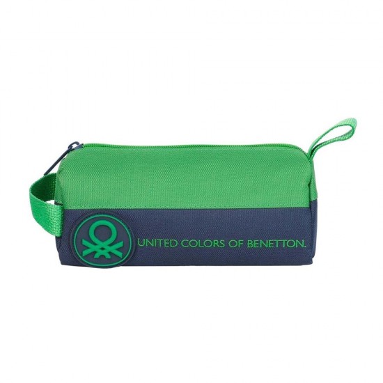 VKN 13073 BENETTON RETRO ERKEK ÇOCUK OVAL KALEM ÇANTASI LACİVERT-YEŞİL R-0037
