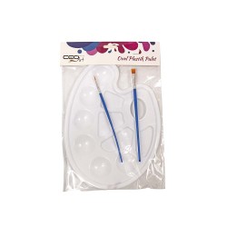 CEOART SN0016 OVAL PLASTİK PALET+FIRÇA SET