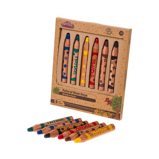 PLAY-DOH PLAY-CR009 6 RENK NATUREL CRAYON 2 IN1 ARADA