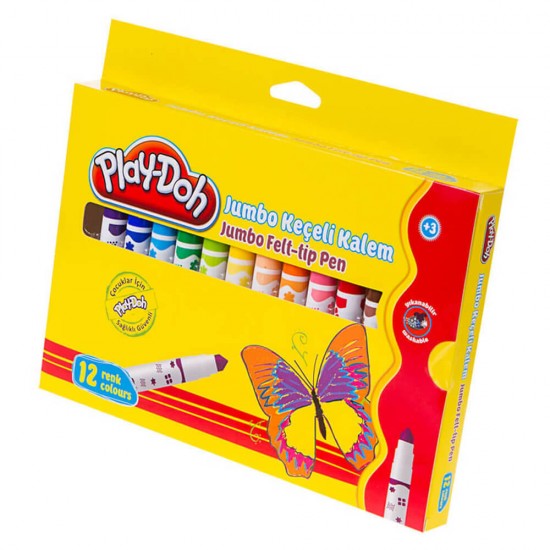 PLAY-DOH PLAY-KE010 KEÇELİ KALEM KARTON 12 RENK 8MM