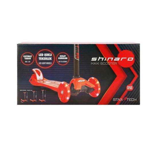 SHINARO 3 TEKERİ SCOOTER MAXİ. 80 KG KIRMIZI CN254