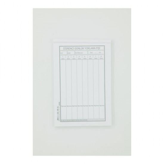 DİLMAN 3127 YOKLAMA FİŞİ 8 DERS