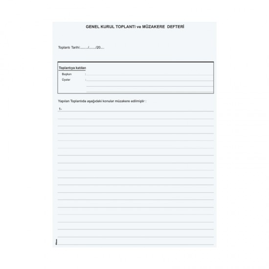 DİLMAN 5370 GENEL KURUL MÜZAKERE DEFTERİ 96YP