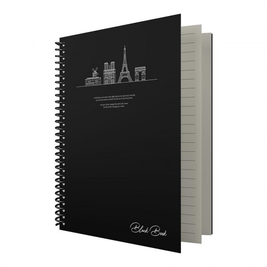 DİLMAN BLACK BOOK 16X22 80YP ÇİZGİLİ