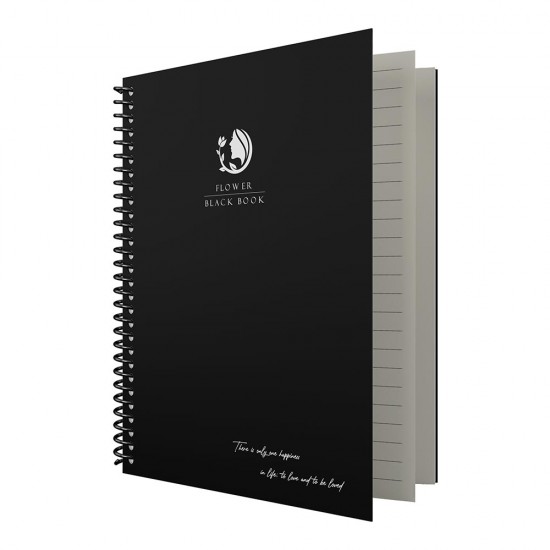 DİLMAN 6617 SPR SRT KPK BLACK BOOK YAN 16X22 80YP DÜZ