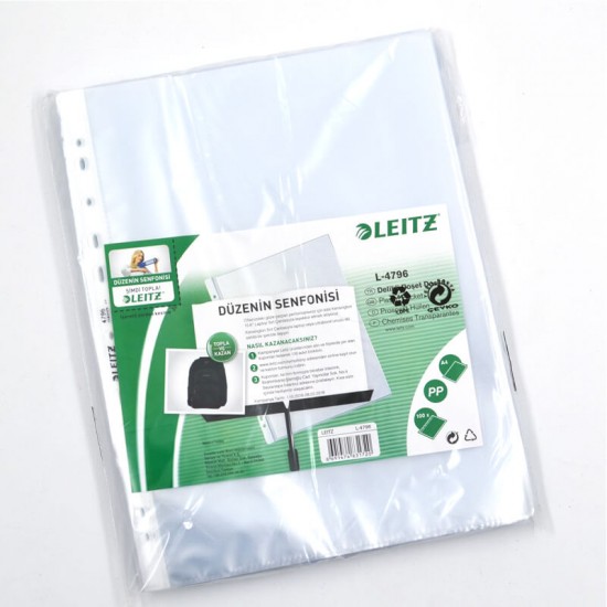 LEITZ 4796 DELİKLİ POŞET DOSYA 100LÜ