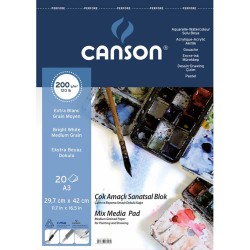 CANSON FCNS20020A3US ÇOK AMAÇLI RESİM BLOK A3 200GR 20YP