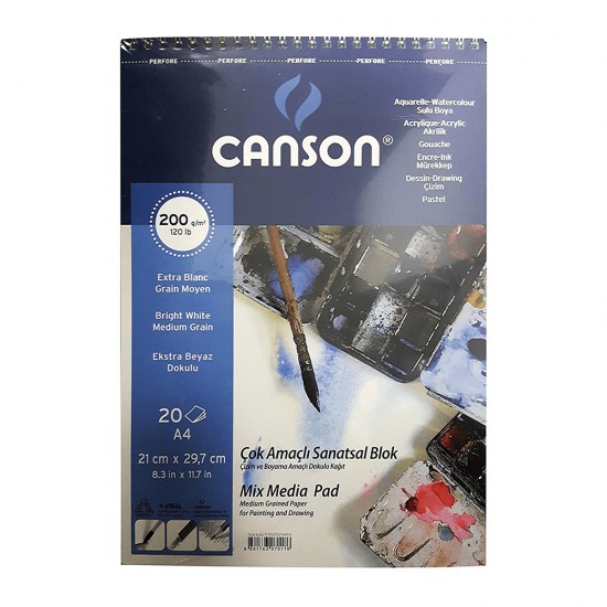 CANSON FCNS20020A4US ÇOK AMAÇLI RESİM BLOK A4 200GR 20YP