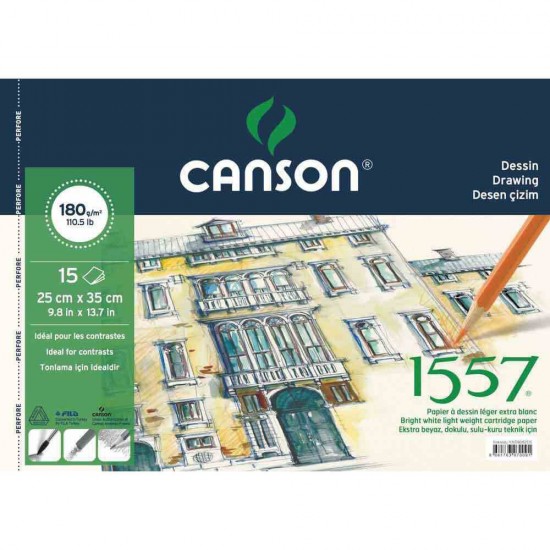 CANSON FCNS180152535 1557 RESİM VE ÇİZİM BLOK 25X35 180GR 15YP