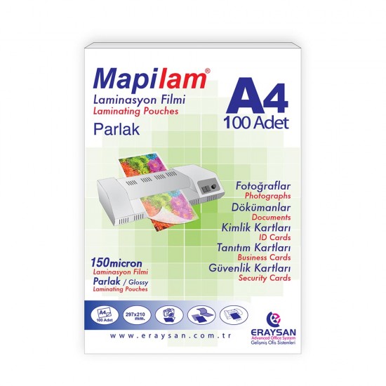 MAPİ 102 15 04 LAMİNASYON PARLAK A4 150MİC