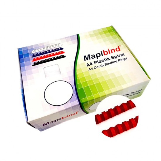 MAPİ 201 18 03 PLASTİK SPİRAL 18MM KIRMIZI 100LÜ