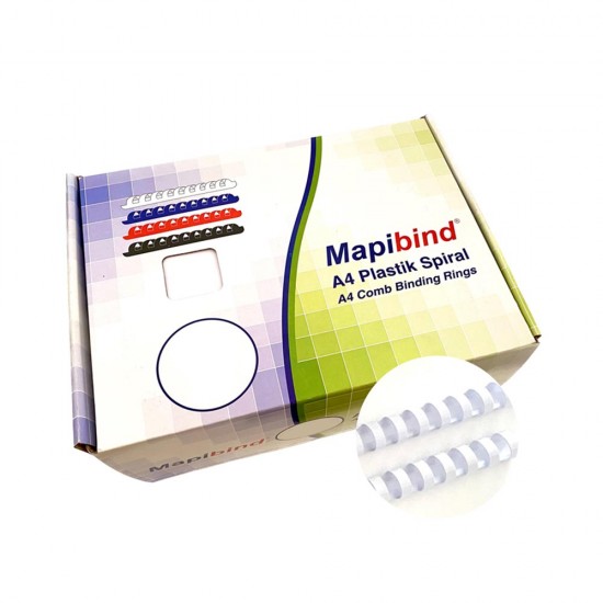 MAPİ 201 22 20 PLASTİK SPİRAL 22MM BEYAZ 100LÜ