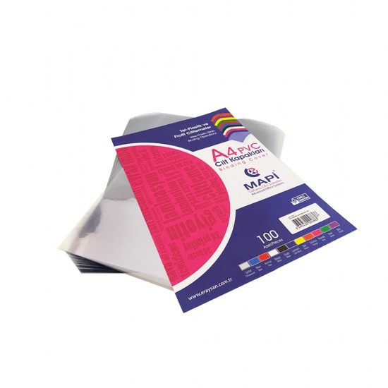 MAPİ 204 02 50 A4 CİLT KAPAĞI 160MİC ŞEFFAF