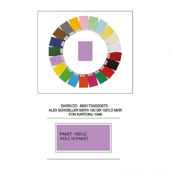 ALEX ALX-1349 FON KARTONU 120GR 50X70 NO:274 MOR