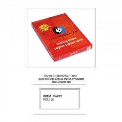 ALEX ALX-0650 ESKİZ KAĞIDI 50-55GR A4 500LÜ